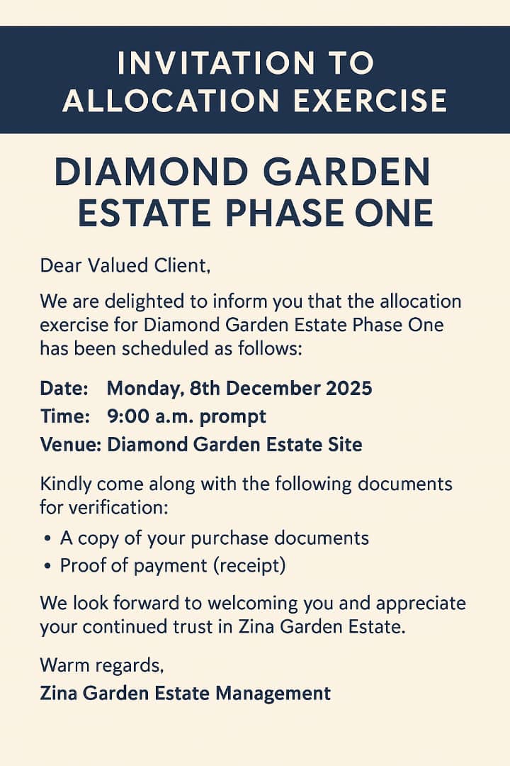 Diamond Garden Estate Allocation
